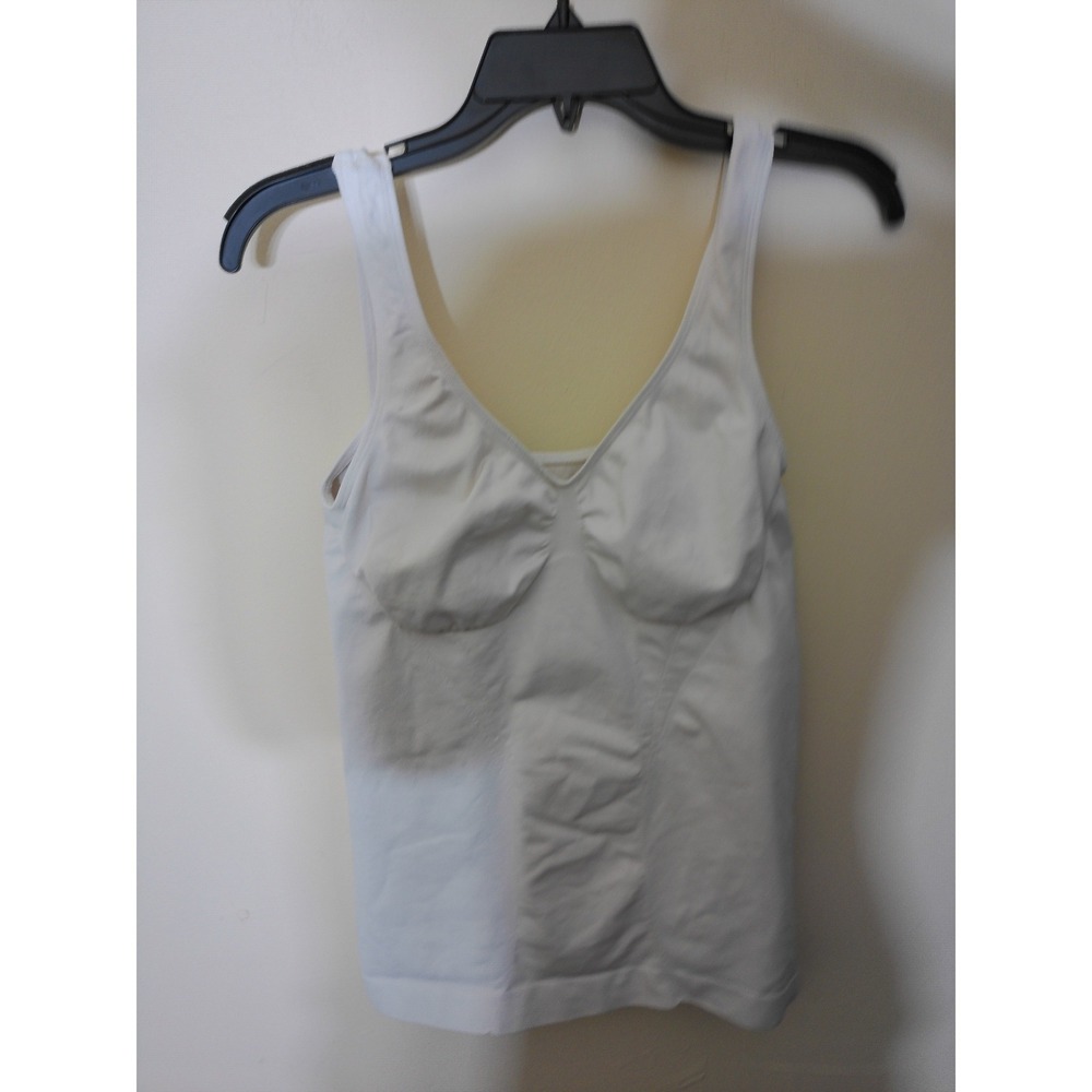 Seamless Essentials Tank Top Women XL White Shapewear Camisole V-Neck 2029